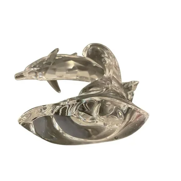 Swarovski Large Crystal 'Dolphin on Wave' Figurine #190365 No Box - Picture 5 of 5